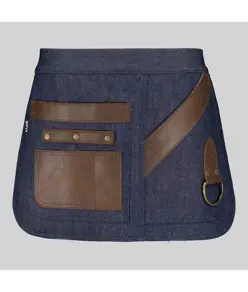 Grembiule corto denim e pelle Garys