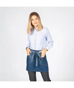 Grembiule corto in denim lavato indaco Garys Redline