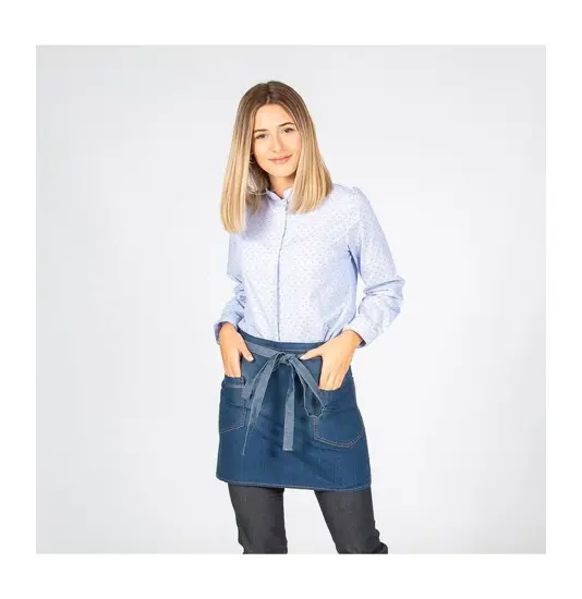 Grembiule corto in denim lavato indaco Garys Redline