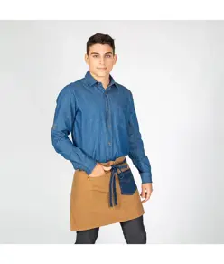 Grembiule corto lavato twill combi denim indaco Garys Redline