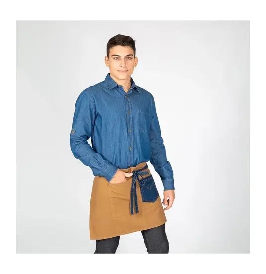 Grembiule corto lavato twill combi denim indaco Garys Redline