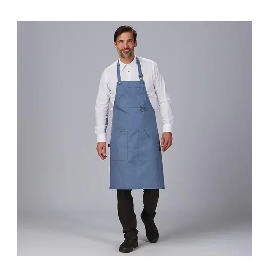 Grembiule pettorina con rivetti in twill riciclata 86×74 cm Garys