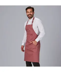 Grembiule pettorina con rivetti in twill riciclata 86×74 cm Garys
