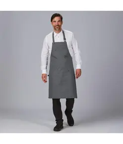 Grembiule pettorina con rivetti in twill riciclata 86×74 cm Garys