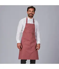 Grembiule pettorina con rivetti in twill riciclata 86×74 cm Garys