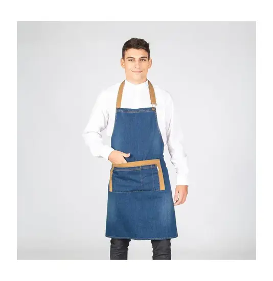 Grembiule pettorina in denim lavato indaco combi Garys Redline