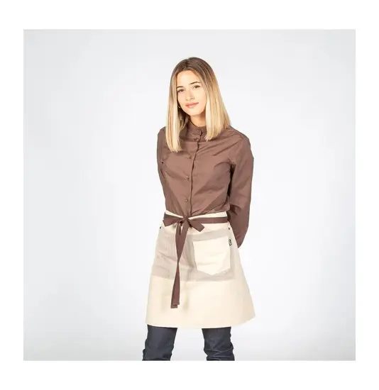 Grembiule senza pettorina beige combi a spina di pesce Garys