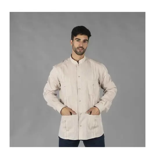 Guayabera uomo collo alla coreana borneo Garys