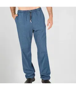 Pantalone elastico con cordino jeans lavato Garys