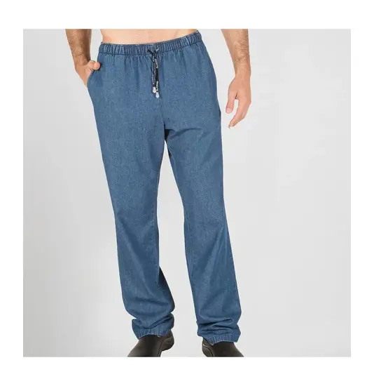 Pantalone elastico con cordino jeans lavato Garys