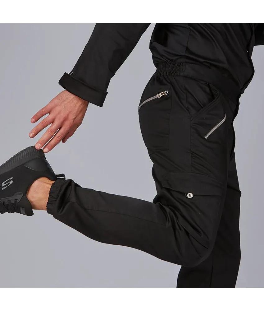 Pantalone unisex con zip raso di cotone Garys