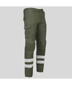 Pantalone unisex multitasche elastico con due bande riflettenti Garys Arce
