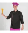 Unisex l/ sleeved black with colour piping chef's jacket Garys