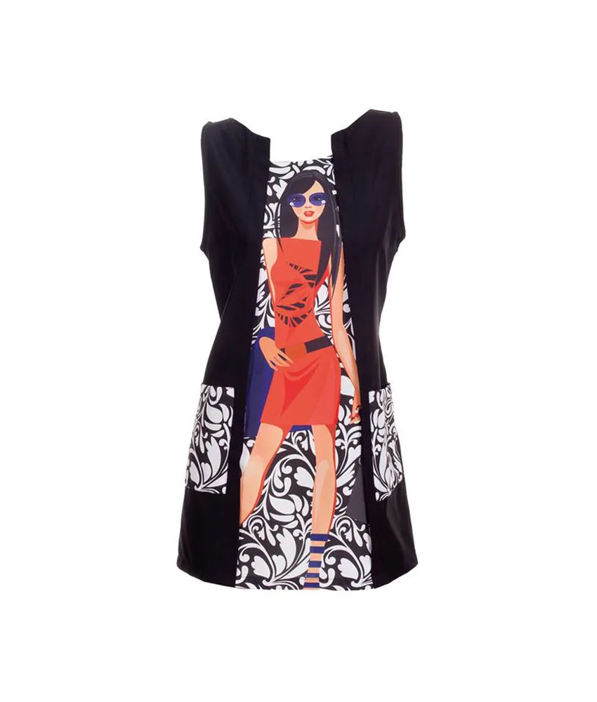 Vestido s/mangas pasarela Garys