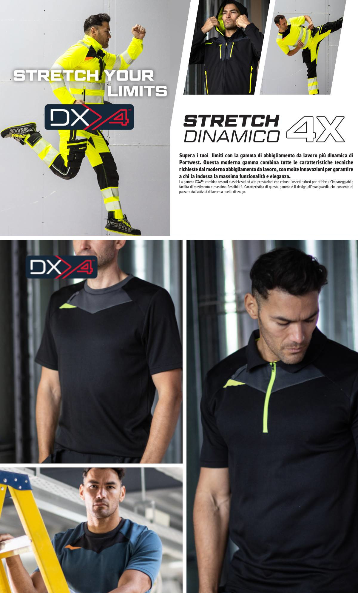 Portwest DX4: Abbigliamento Da Lavoro Elasticizzato: scopri la linea Stretch