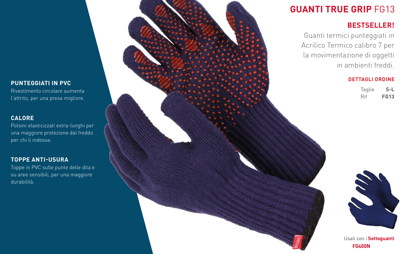 Guanti termici Flexitog True Grip: caratteristiche