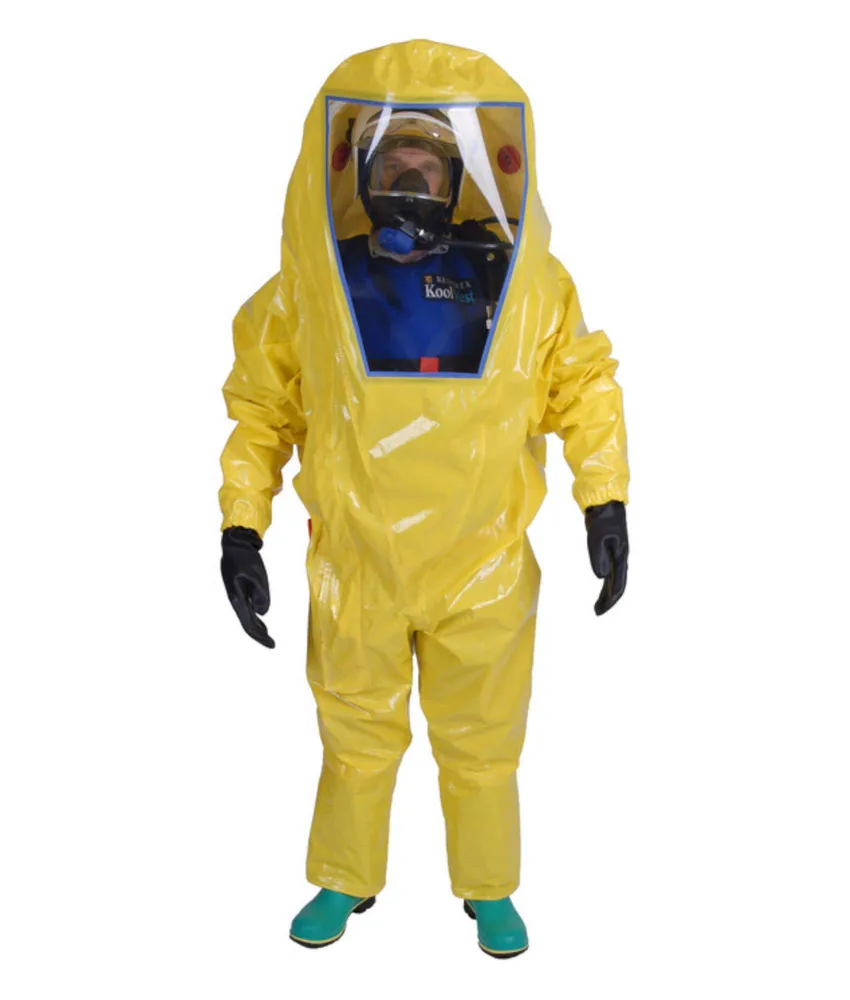 Tuta antigas monouso GTL, Tessuto TNT leggero multistrato - guanti laminati saldati di protezione chimica - calze con para-spruzzi