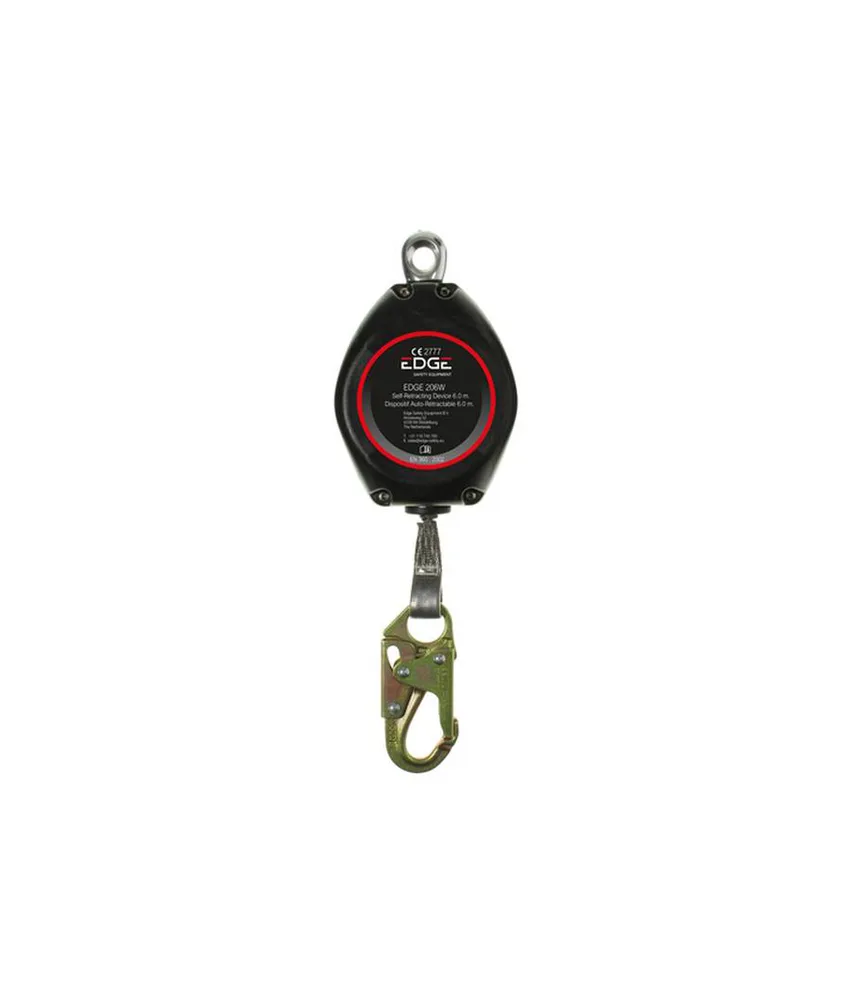 Blocco anticaduta retrattile 6 metri Dyneema Safety Jogger EDGE 206WD 6M SNAP, Blocco anticaduta 6 metri
