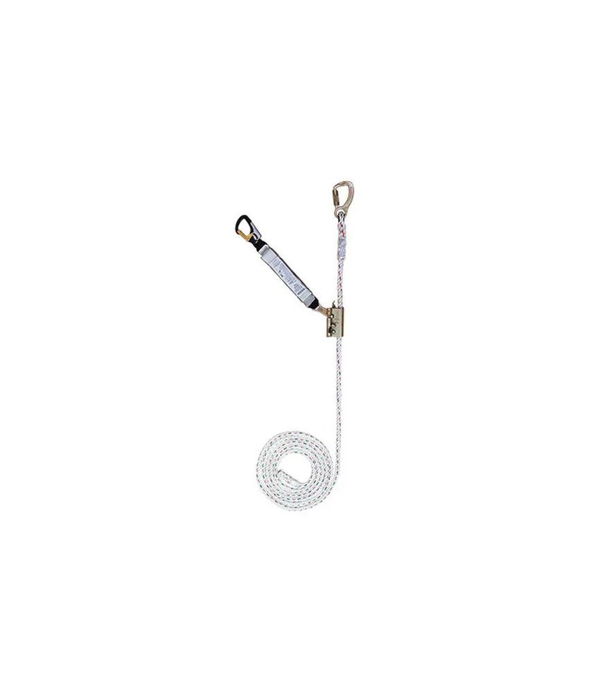 Corda anticaduta 20 m con bloccante e assorbitore Safety Jogger VERTILINE UNI 20M, Corda di posizionamento universale 20 m con bloccante amovibile