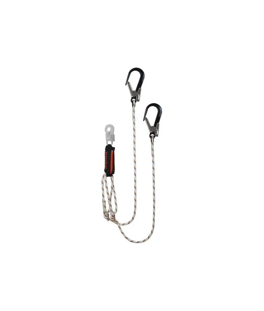 Cordino doppio anticaduta regolabile con assorbitore Safety Jogger CHAMELEON VAR ALU 2M, Corda di sicurezza doppia regolabile in alluminio