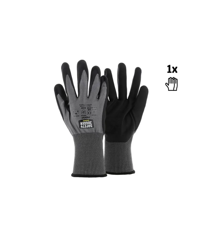 Guanti antitaglio HPPE rivestiti nitrile touchscreen Safety Jogger PROCUT SINGLE, Guanto antitaglio in HPPE (polietilene ad alte prestazioni) con r...
