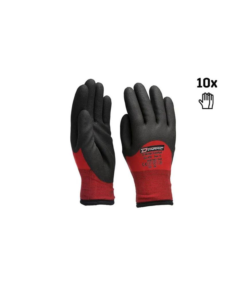 10 paia Guanti termici idrorepellenti da lavoro Safety Jogger Guanti D-WINTER, Guanti Termici Idrorepellenti con Presa Antiscivolo
