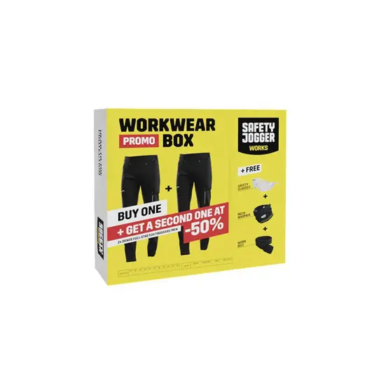 Kit pantaloni da lavoro stretch con accessori Safety Jogger WORKWEAR BOX DENEB FS