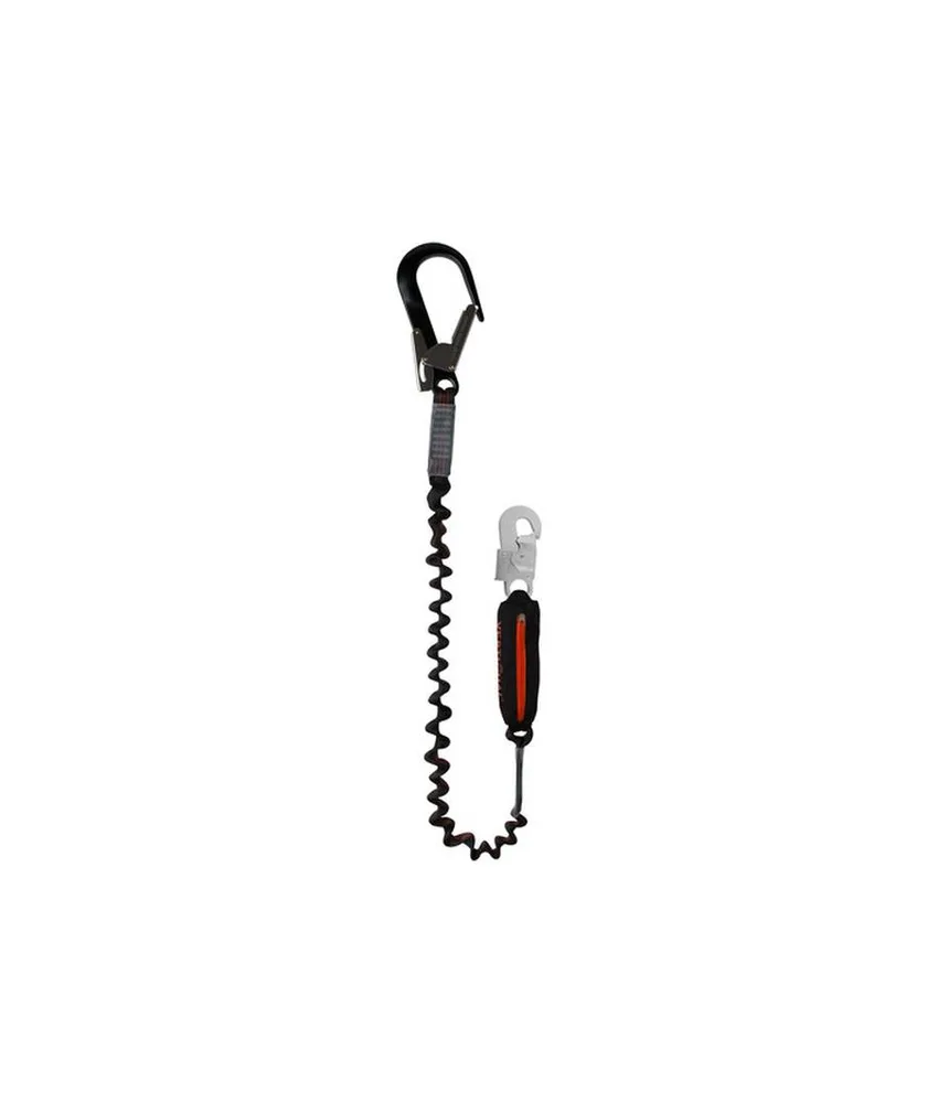 Linea vita elastica anticaduta 2 metri Safety Jogger DELTA 1 ALU 2M, Corda di sicurezza elastica con moschettone in alluminio