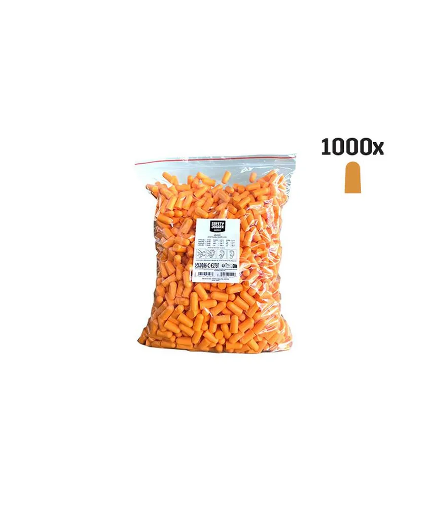Ricarica 1000 tappi auricolari monouso lavoro Safety Jogger ARUSHA REFILL 1000PC, Ricarica di tappi auricolari monouso in schiuma