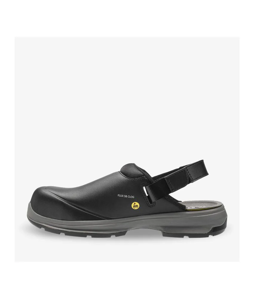 Zoccolo sicurezza antiscivolo senza metallo Safety Jogger FLUX SB CLOG, Zoccolo leggero e confortevole senza parti metalliche con chiusura in Velcro