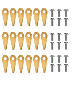 18 x lame per rasaerba robot Bosch Indego - Acciaio rivestito in titanio, incluse le viti - JAPCELL®.