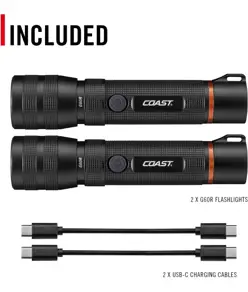 2 pezzi COAST G60R 1000 lumen torcia ricaricabile impermeabile Coast