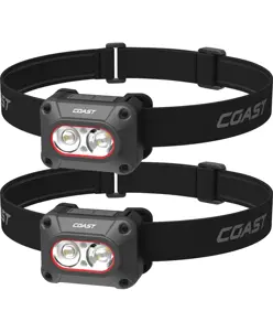 2 pz. Coast FLX10R lampada frontale ricaricabile con luce rossa e verde 1000 lumen Coast