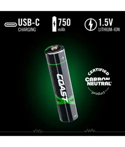 4xAA + 4xAAA 1,5V USB-C batterie ricaricabili – Certificato CarbonNeutral® (CO2 neutro) Coast