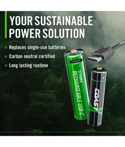 4xAA + 4xAAA 1,5V USB-C batterie ricaricabili – Certificato CarbonNeutral® (CO2 neutro) Coast