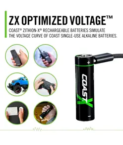 4xAA + 4xAAA 1,5V USB-C batterie ricaricabili – Certificato CarbonNeutral® (CO2 neutro) Coast