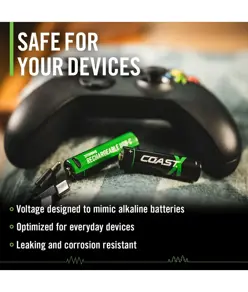 4xAA + 4xAAA 1,5V USB-C batterie ricaricabili – Certificato CarbonNeutral® (CO2 neutro) Coast
