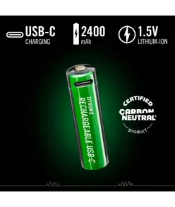 4xAA + 4xAAA 1,5V USB-C batterie ricaricabili – Certificato CarbonNeutral® (CO2 neutro) Coast