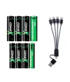 4xAA + 4xAAA 1,5V USB-C batterie ricaricabili – Certificato CarbonNeutral® (CO2 neutro) Coast