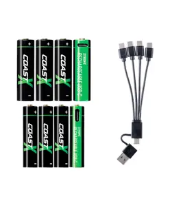 4xAA + 4xAAA 1,5V USB-C batterie ricaricabili – Certificato CarbonNeutral® (CO2 neutro) Coast