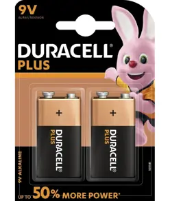 9V PLUS POWER BATTERI (2 stk.) duracell