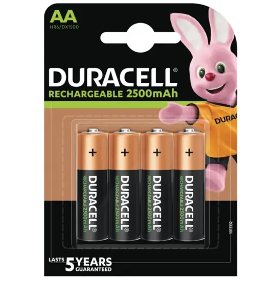 AA / HR6 / R06 / R2U Genopladelige batterier (4 stk.) duracell