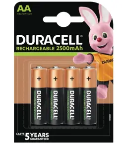AA / HR6 / R06 / R2U Genopladelige batterier (4 stk.) duracell