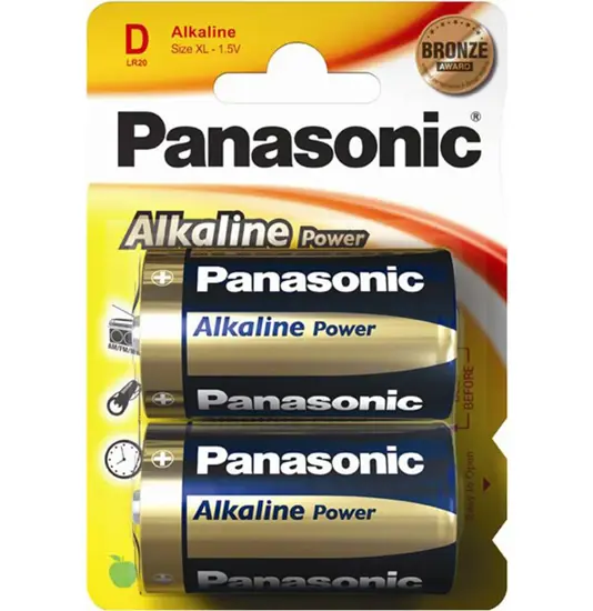 Alkaline Power D / Mono Batterier 2 Stk. Blister Panasonic