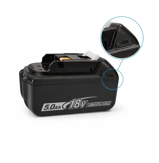 Batteria per elettroutensile Makita 18V 5Ah con ingresso/uscita USB-C - BL1850 / BL1850B Li-ion