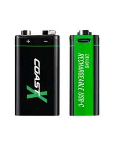 Batteria ricaricabile Coast 9V USB-C 560mAh (2 pezzi) Coast
