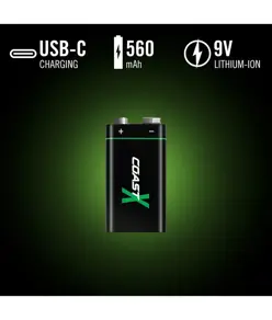 Batteria ricaricabile Coast 9V USB-C 560mAh (2 pezzi) Coast