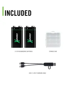 Batteria ricaricabile Coast 9V USB-C 560mAh (2 pezzi) Coast