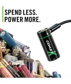 Batteria ricaricabile Coast CR123 3V USB-C 1100mAh / 2700mWh (4 pz.) Coast