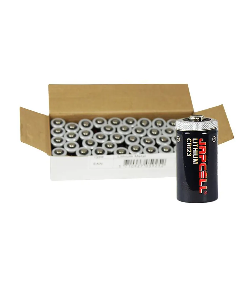 40 pezzi Batterie al litio CR123 Japcell, per fotocamere - durata di 5 anni